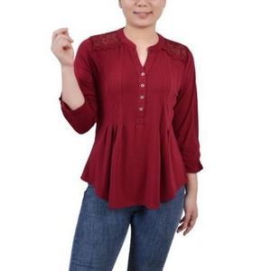 NY Collection NY Collection Petite Rouched S Wine PXL